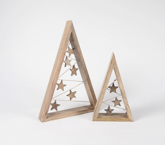 Minimal Wooden Christmas Decoratives (set of 2)-1