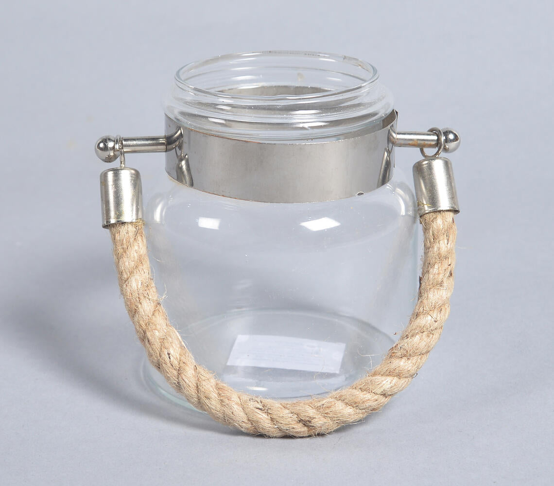 Transparent Glass Decorative Votive Jar-3