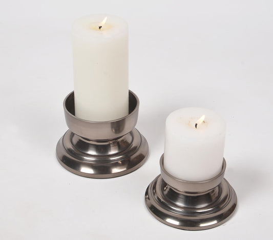 Lacquered Aluminium Candle Stands (set of 2)-0