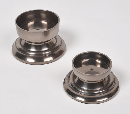 Lacquered Aluminium Candle Stands (set of 2)-1
