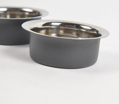 Matte Black Stainless Steel Serving Bowls (Set of 2)-2