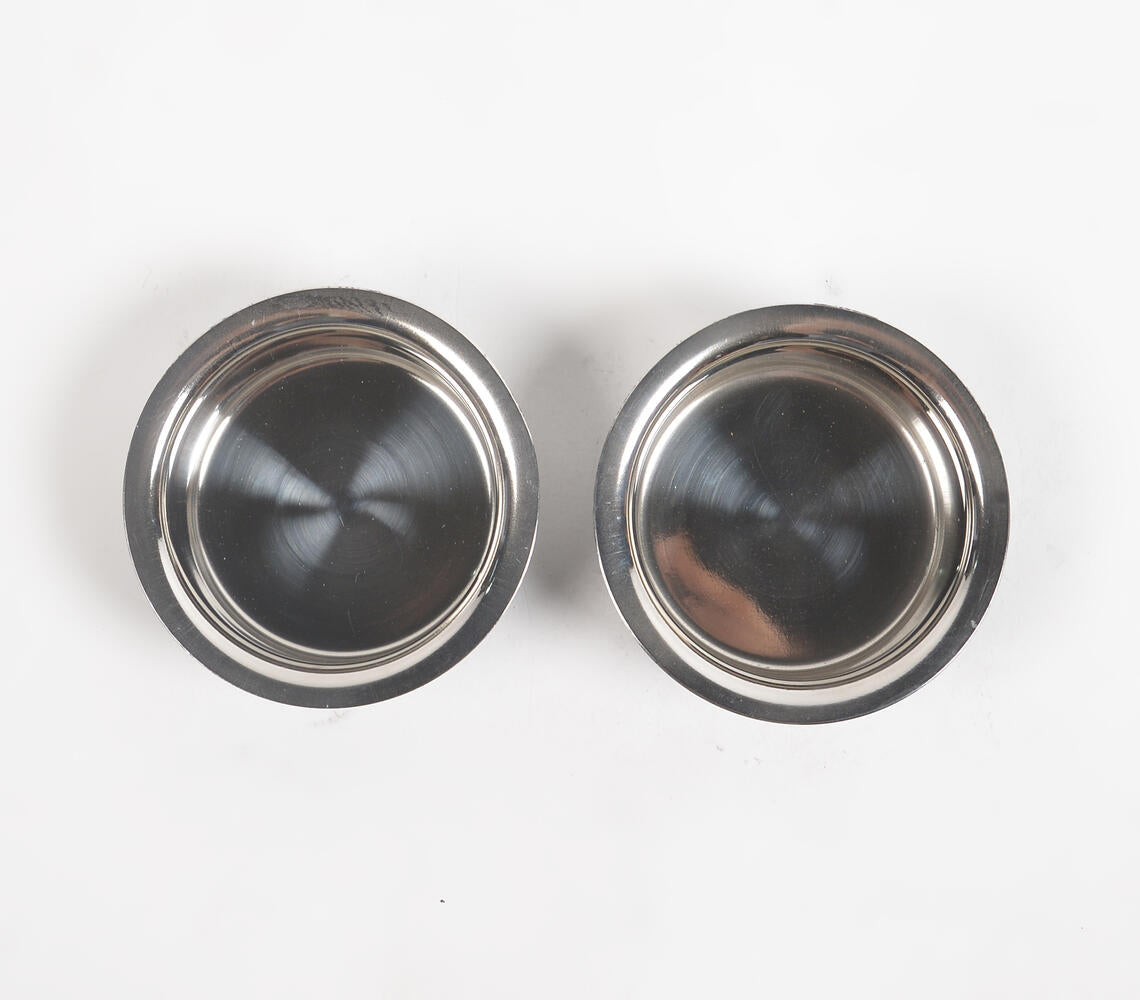 Matte Black Stainless Steel Serving Bowls (Set of 2)-3
