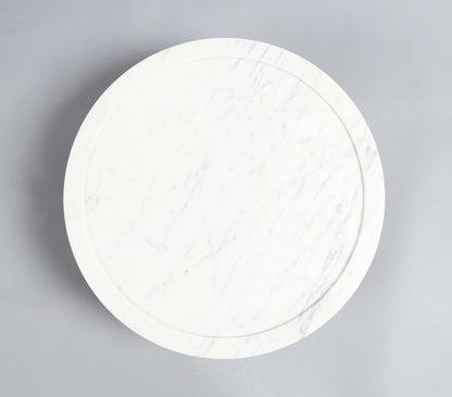 Solid White Marble Cake Plate-2