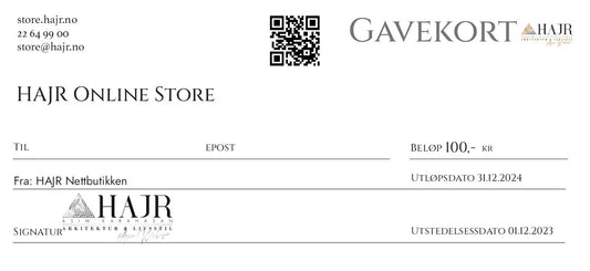 HAJR Online Store Gavekort