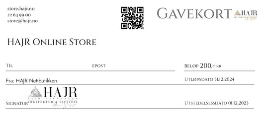 HAJR Online Store Gavekort