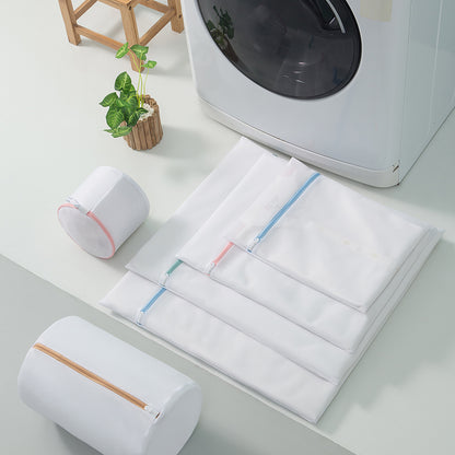 Blandede farger vaskeposesett med tykke og tynne nettinglommer for maskinvask av delikatesser og gensere
