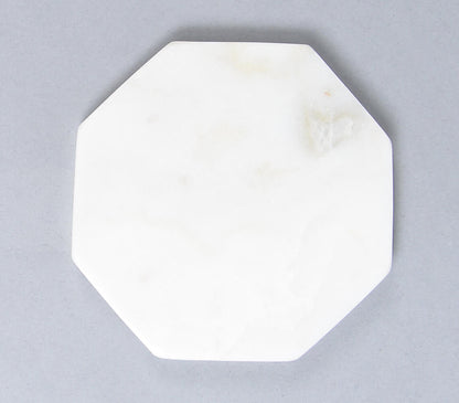 Classic Octagonal White Marble Coasters (Set of 4)-2